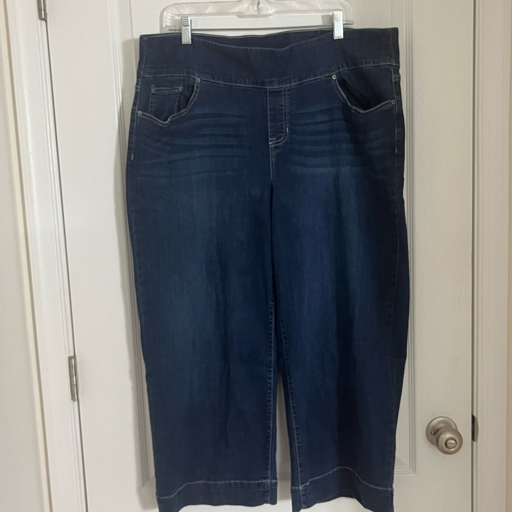 Style & Co. Blue Wide Crop Capri Jeans XXL Plus Sized stretch wide waist